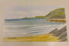 WATERCOLOUR PAINTING K.LAURENCE BLASKET ISLANDS DINGLE PENINSULA CO.KERRY IRELAN