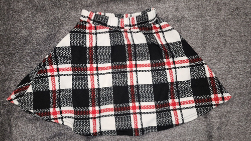 Girls Checkered Mini Skirt Size 8y SHEIN Black Red & White - Picture 3 of 5