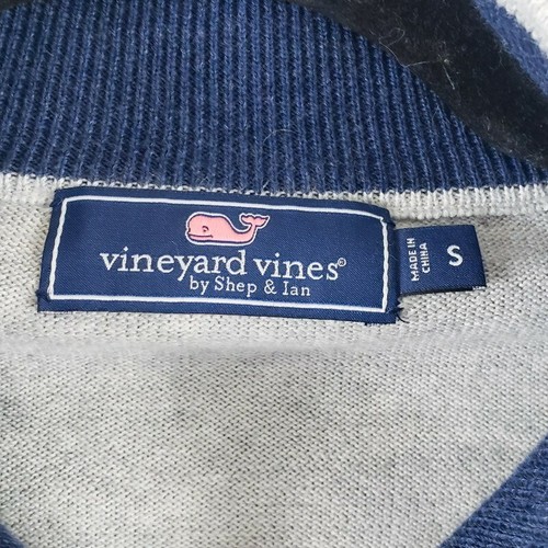 Vineyard Vines Men’s 1/4 Zip Pullover Sweater Gray Size S Small 100% Cotton - Picture 3 of 4