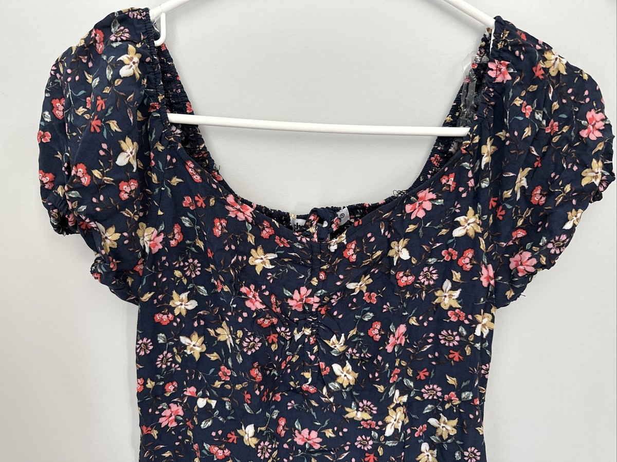 Charlotte Russe Blue Floral Short Sleeve Dress NWT Size XL | eBay