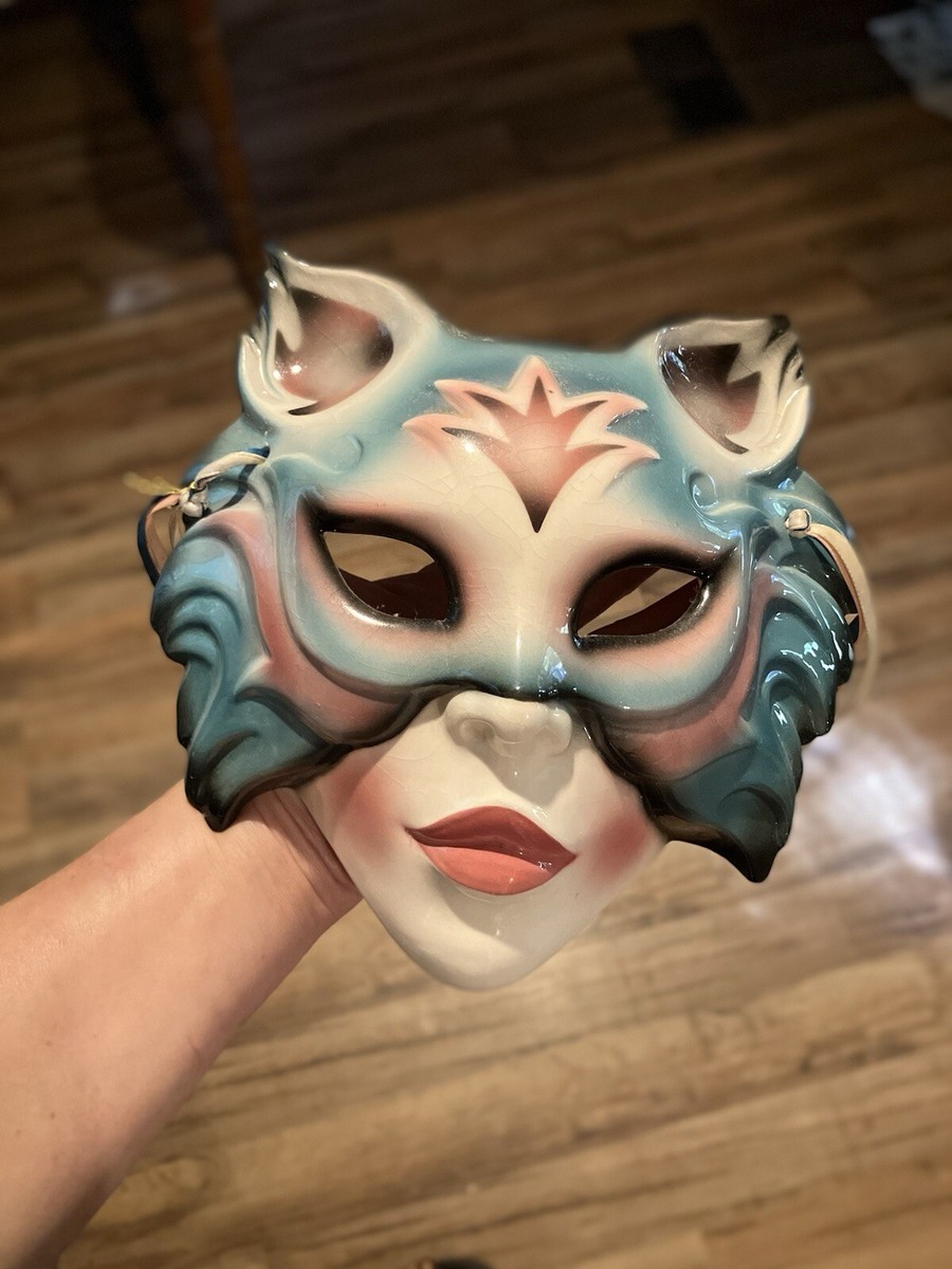 Vintage Clay Art Wall Decorative Cat Mask | eBay