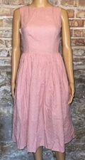 NWT Hearts And Found Pink Eyelet Sleeveless Fit&Flare Cotton Pinup Dress XS/S