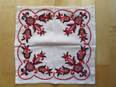 Tischdecke, handgenäht, Größe: 35 x 35 cm, ca. 40-50 Jahre alt