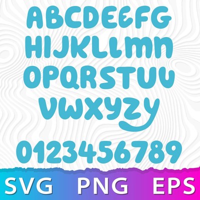 Bluey Alphabet SVG, Bluey Font SVG, Bluey Letters SVG, Bluey Cricut SVG