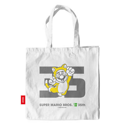 Limited Edition Super Mario Bros. 35 Jubiläum - Stofftasche Bag Katzen Tüte Weiß