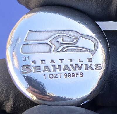 #ad Seattle Seahawks Football NFL 1 Troy Ounce 999 Fine Silver $139.99