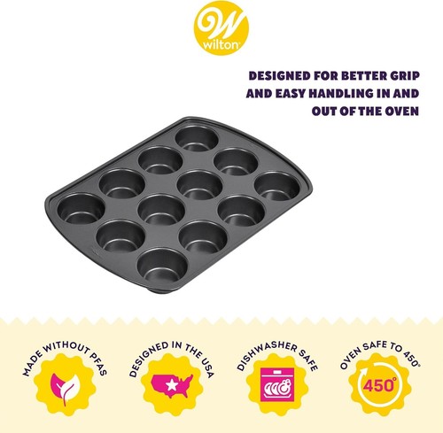 Perfect Results Premium Non-Stick Cupcake Pan, 12-Cup Muffin Tin, Steel Baking - Picture 8 of 25