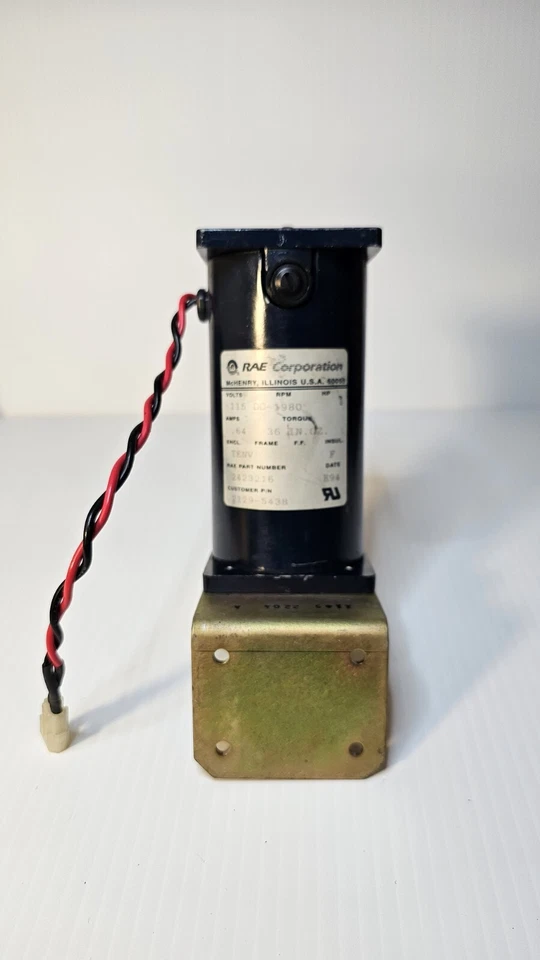 RAE Corp Motor 2423216 w/bracket 2129-5438 1980rpm .64A 115v DC 36 InOz Serviced - Image 2 of 4