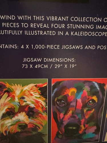 Professor Puzzle Jigsaw Four-In- One Anstract Dogs Collection 4 X 1,000 NIB - 第 9/12 張圖片