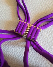 NWT Agent Provocateur Kimmi Bikini Top Orchid Purple Gold Detail Size 10D / 32D