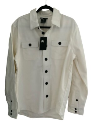 Nike SB Holgate Skateboarding Shirt/Jacket Sz Medium BV0889-133 Wool Blend  White