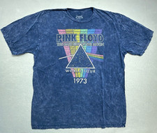 Pink Floyd T-Shirt Men's Large Dark Side of the Moon 1973 World Tour Tie Dye