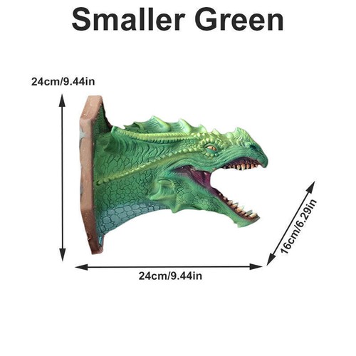 3D Drachenkopf Wand Skulptur LED Rauch Dinosaurier Wohndeko Statue Kunst/ - Bild 20 von 30
