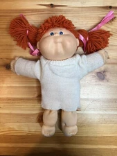 Vintage Hasbro Cabbage Patch Kids 1988 w/ Pigtails Red Hair Pink Bow Blue Eyes