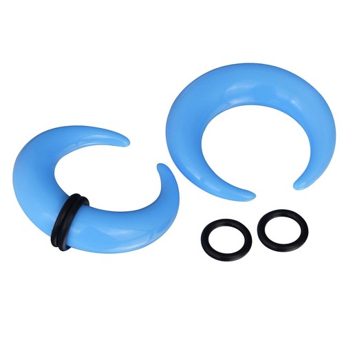 16PCS Acrylic Crescent Horseshoes Taper Set Pincher Septum Rings Gauges 14G-00G - Picture 16 of 25