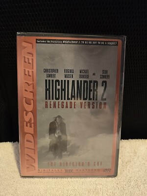 Highlander 2 DVD 1991 Republic 1997 Release Renegade Version Directors Cut New