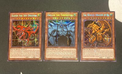 YuGiOh Egyptian God Cards Holographic Secret Rare Set 1st Edition | eBay