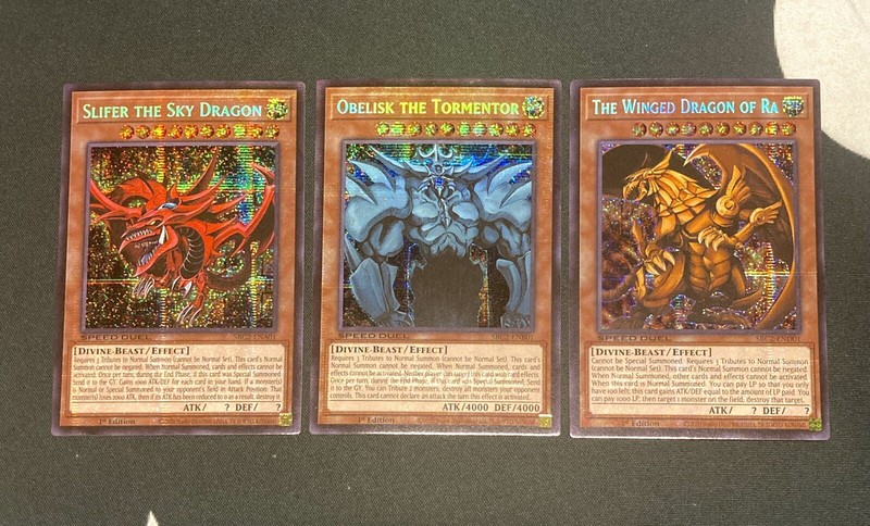 YuGiOh Egyptian God Cards Holographic Secret Rare Set 1st Edition