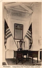 Postcard PA Philadelphia President's Chair & Desk 1937 RPPC Vintage PC f2996
