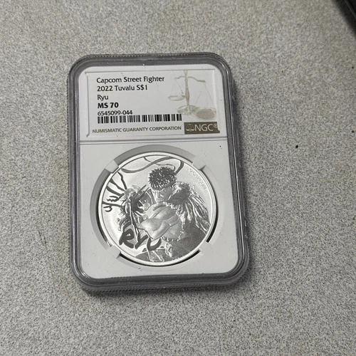 2022 Tuvalu $1 Silver Coin MS70 NGC Capcom Street Fighter RYU 1 oz 999