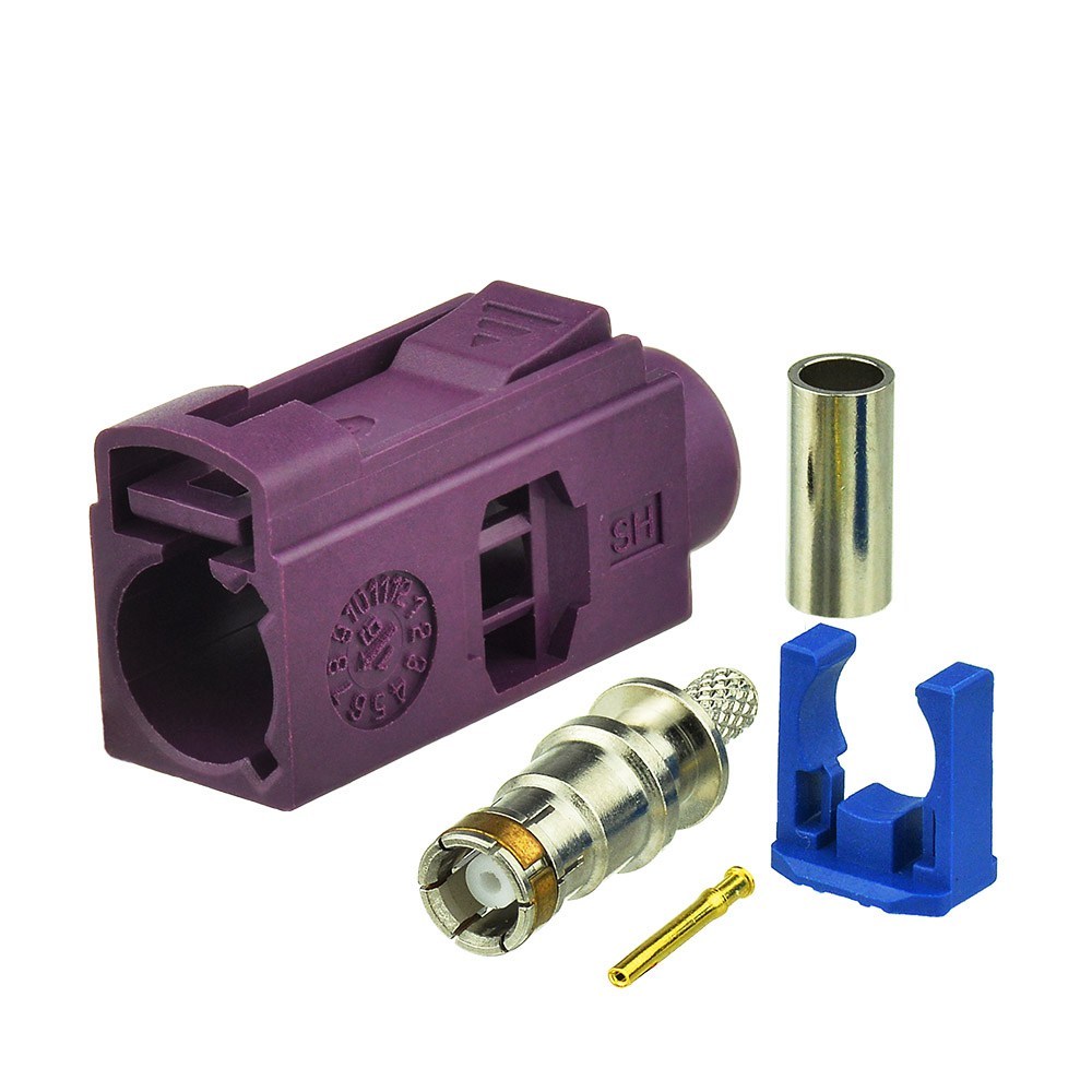 8-Piece Fakra SMB Crimp Connector Kit For RG174 Cable - Multicolor Jack Female Set