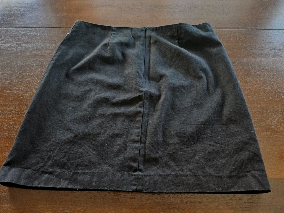 Falda larga alta Sally bordada forrada línea A para mujer talla 12 negra Foto 3 de 4