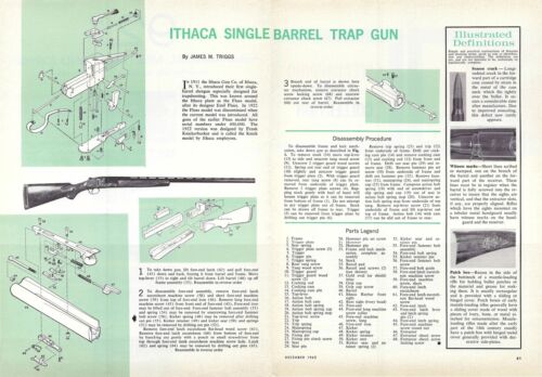 1962 Ithaca Single Barrel Trap Gun Breakdown Parts Vintage Print Ad/Article