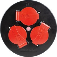 As-Schwabe 10565 | Steckdoseneinsatz 3-Fach Rot, IP44