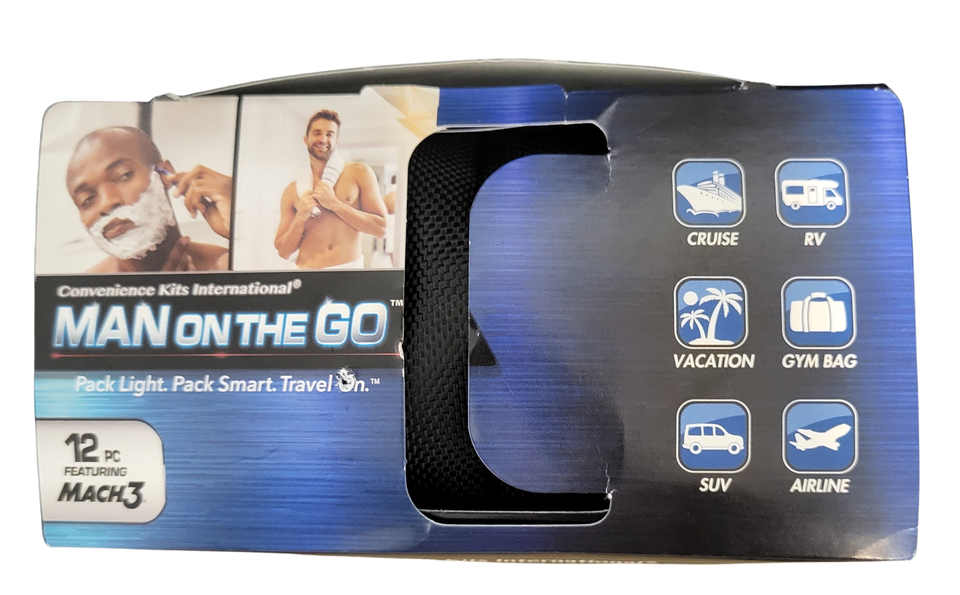 10 PC Travel Kit TSA Compliant "Men On The GO" Personal Hygiene Carry