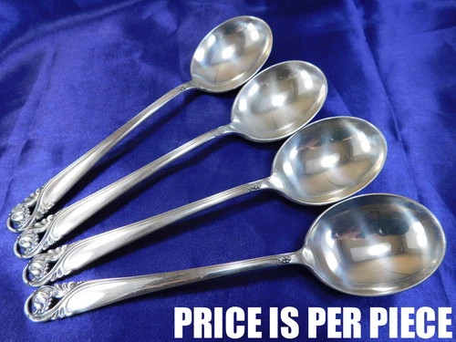 INTERNATIONAL SPRING GLORY STERLING SILVER CREAM SOUP SPOON - EXCELLENT