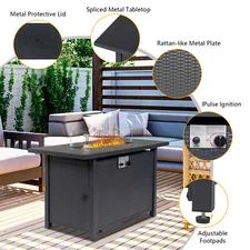 LEADZM 43" Propane Fire Pit Patio Gas Table 50,000BTU Fire Outdoor