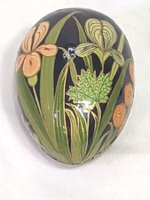 Indian Paper Mache Egg Hand Crafted Hand Painted Lacquered Kashmir Easter 