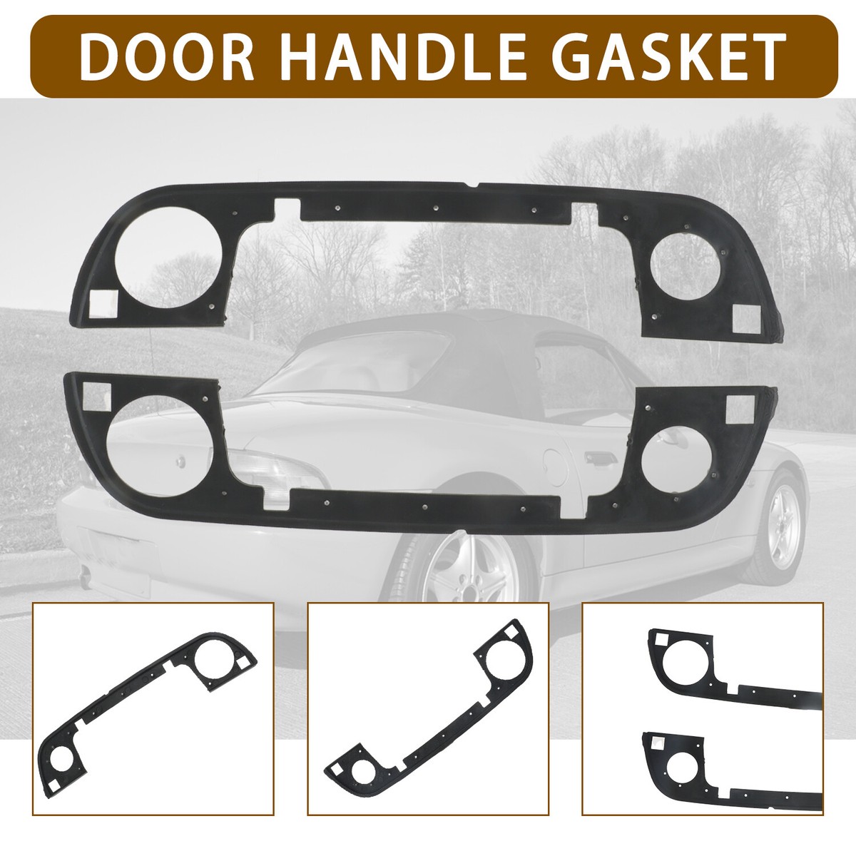 2x Front Door Handle Covers With Rubber Gaskets For BMW E36, E34, E32 & Z3 (Set Of 4 Pieces)
