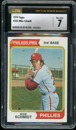 MIKE SCHMIDT 1974 Topps #283 Philadelphia Phillies 2nd Year HOF CSG 7 Near Mint