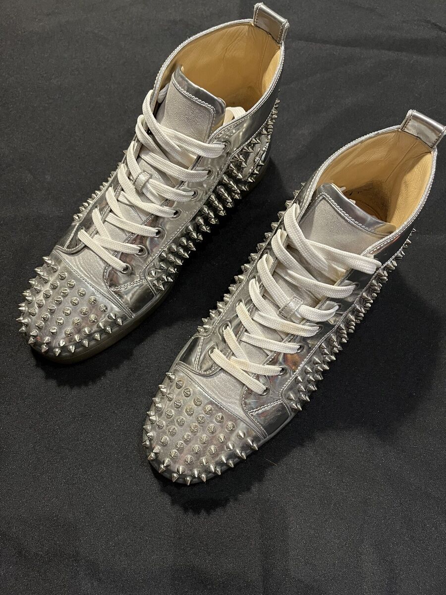 CHRISTIAN LOUBOUTIN LOUIS SILVER SPIKES ALL OVER SIZE 44 11 CHRISTIAN LOUBOUTIN LOUIS SILVER SPIKES ALL OVER SIZE 44 11