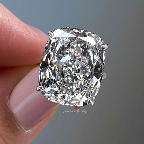 16 CT Cushion Moissanite Engagement Ring 925 Silver Solitaire Wedding Jewelry - Picture 3 of 7