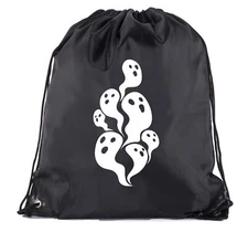 Ghosts Drawstring Bag, Trick or Treat Bag for Candy, funny Halloween cinch bags!