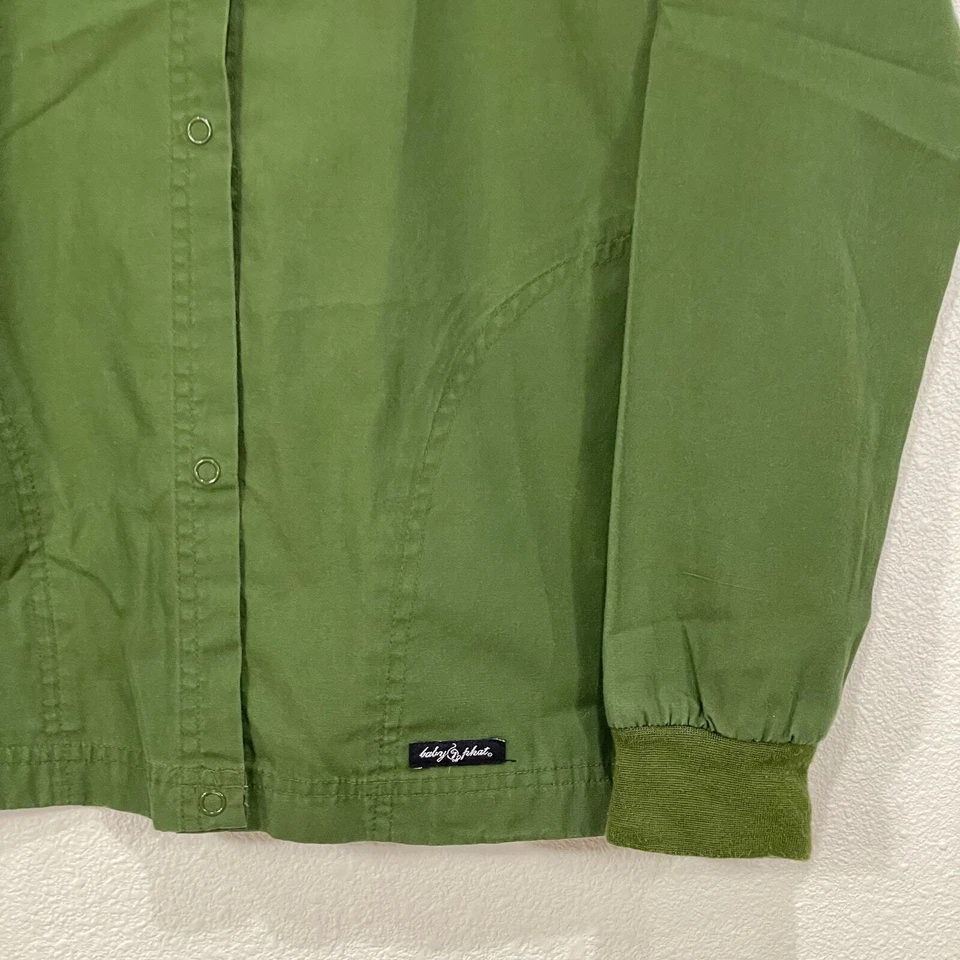 Chaqueta Ligera Grunge Indie XS Vintage Y2k Baby Phat Verde Exfoliante a Presión Foto 3 de 4