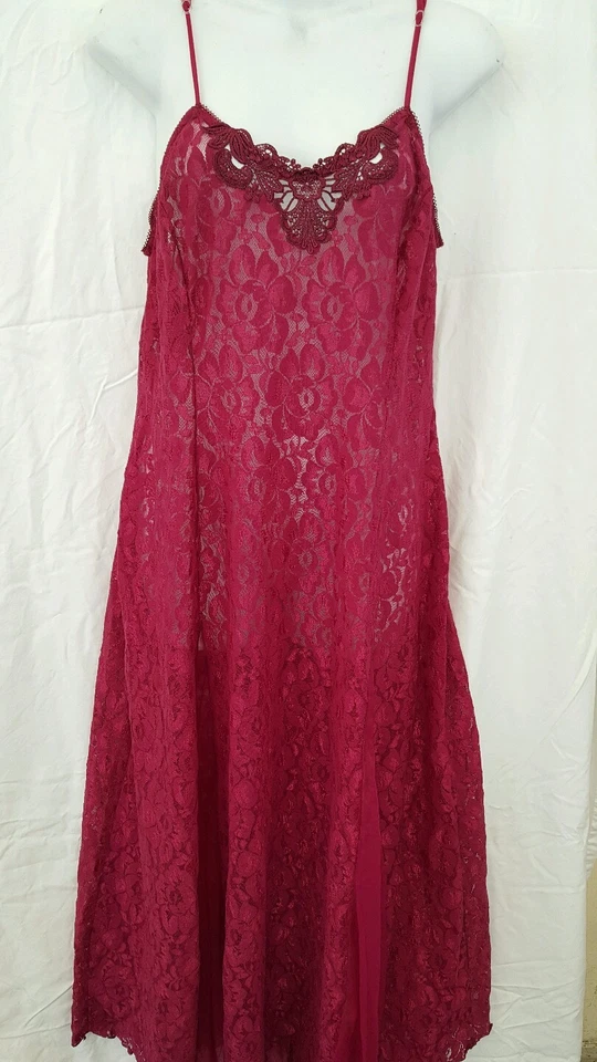 Conjunto de bata camisón WOMAN WITHIN PINK ENCAJE ELÁSTICO estilo vintage 2X 48" BUSTO Foto 3 de 4