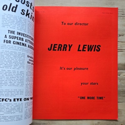 Today's Cinema July 1969 Jerry Lewis unique advert for One More Time X-rated