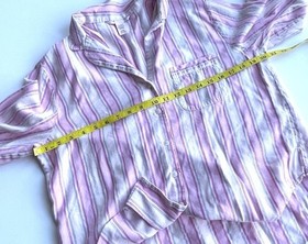Victoria Secret 2 Piece Pajama Set Striped Size Small Pink White
