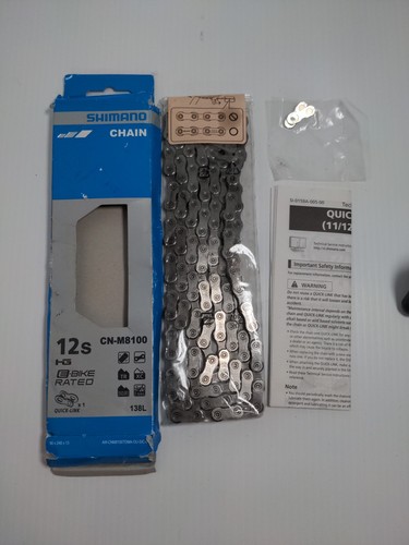 SHIMANO CN-M8100 12 Speed Chain Silver 138 Links 12 Speed QuickLink E-Bike Japan - Picture 2 of 15
