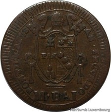 P7370 Stato Pontificio Vaticano 1/2 Mezzo Baiocco Pio VII 1802 Roma -> Fai...