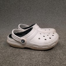 Crocs Classic Faux Fur Lined Women Clog Shoes Size 7 White Casual Slip On 203591