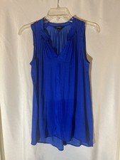 SLEEVELESS V-NECK SIMPLY VERA VERAWANG BLOUSE ROYAL BLUE size x-small