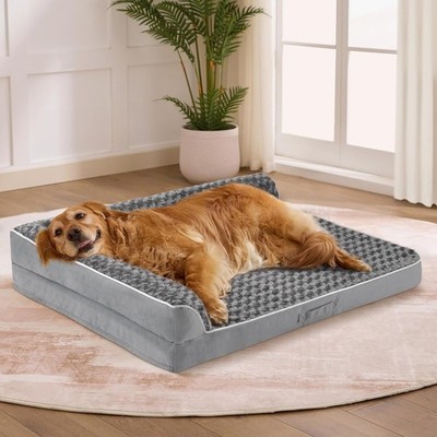 Orthopedic Dog Beds Multi Size Washable Memory Foam Pet Couch Grey