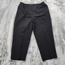 Vintage Alfred Dunner Pants 18P PETITE Black Pull On Tapered Leg Pockets Casual