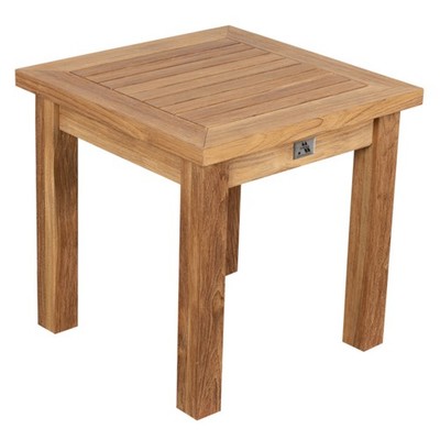 deVries JANUS Beistelltisch Teakholz Holztisch witterungsbeständig 45x45x45 cm