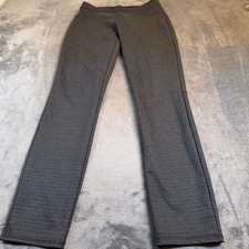 Max Studio Geometric Print Ponte Leggings Pants Black Gray Womens Medium 27x29"