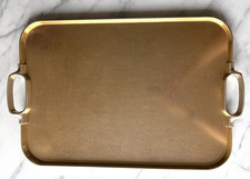 Mittelgroßes goldfarbenes Vintage Kaymet Tablett aus eloxiertem Aluminium